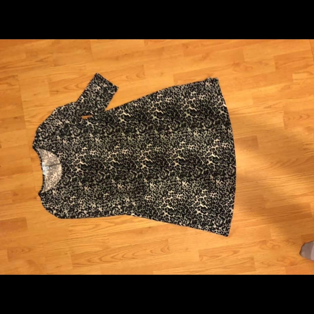 Blue leopard print dress